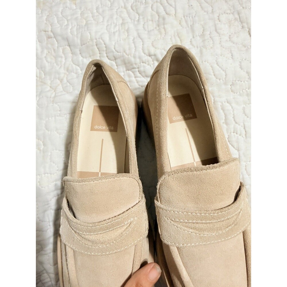 Dolce Vita Elias Lug Loafers Tan Suede Leather Women’s 6 - Picture 9 of 11